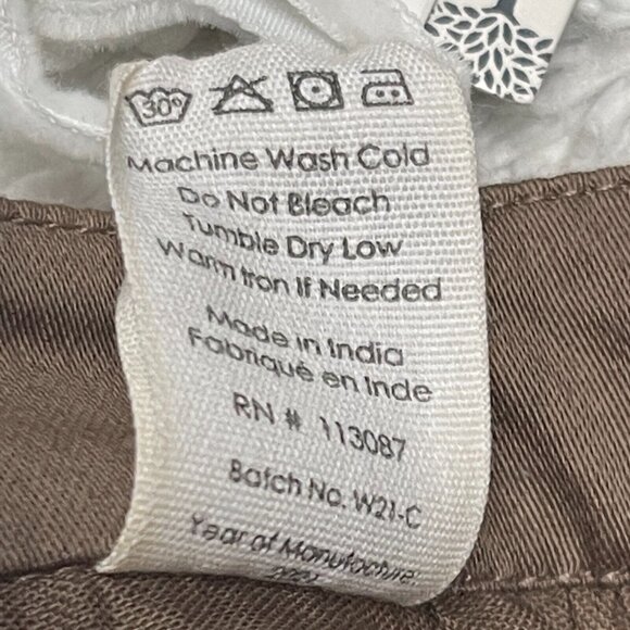 New Kate Quinn Size XXL Organic Cotton Split-Neck Tunic Blouse Lagenlook Brown - Picture 3 of 8